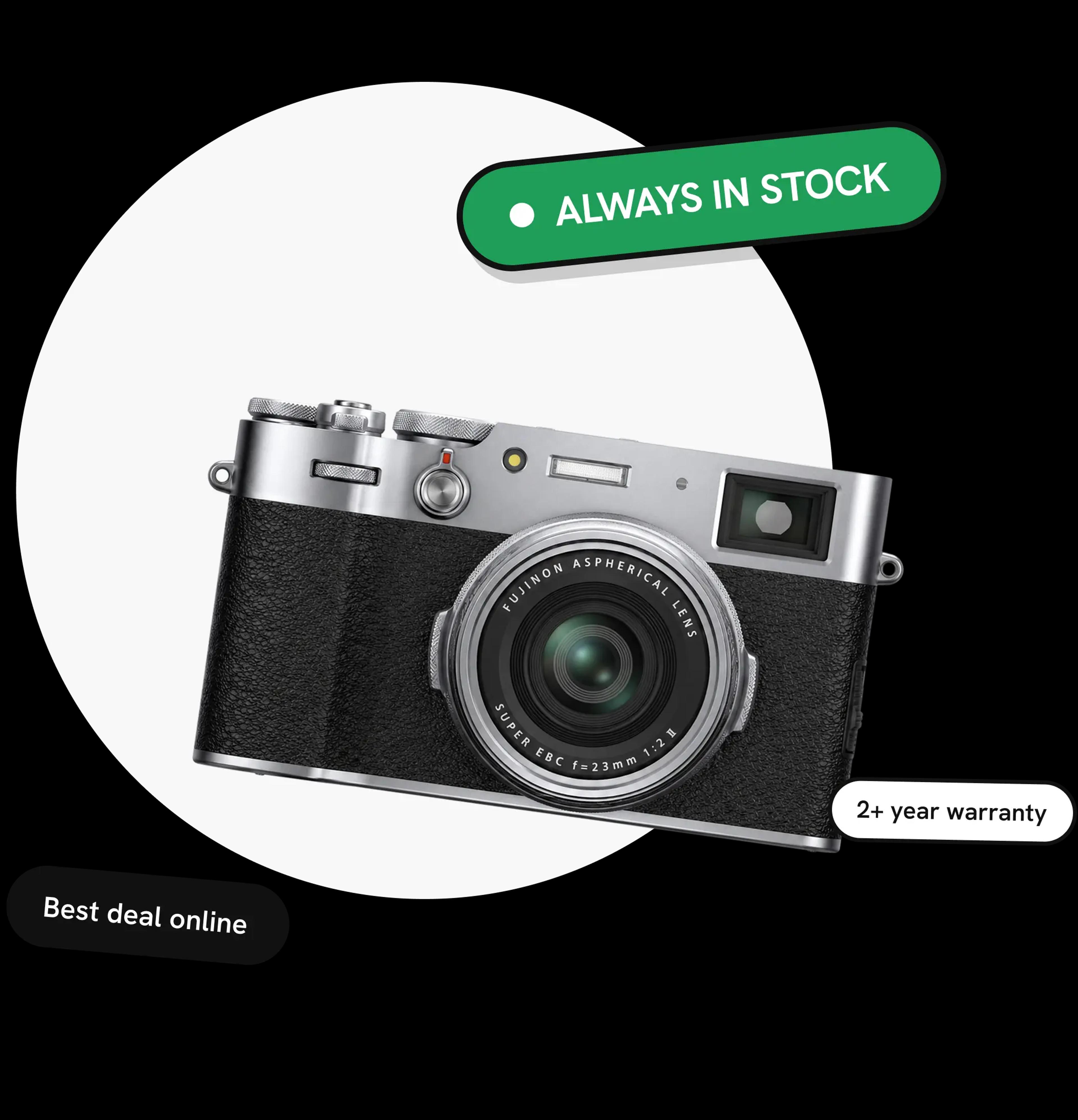 Fujifilm X100V camera — always in stock, best deal online, 2 years Free Warranty